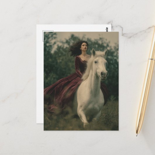 Paard en ruiter in het Bos Briefkaart (Voorkant / Achterkant in situ)