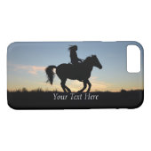 Paard en ruiter silhouet gepersonaliseerd Case-Mate iPhone case (Achterkant (Horizontaal))