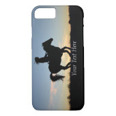Paard en ruiter silhouet gepersonaliseerd Case-Mate iPhone case (Achterkant)