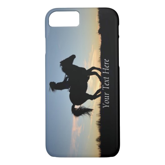 Paard en ruiter silhouet gepersonaliseerd Case-Mate iPhone case (Achterkant)