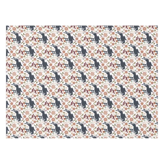 Paard en ruiter tafelkleed Equestrian Folk Art (Voorkant (Horizontaal))