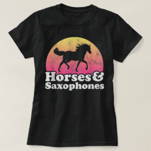 Paard en Saxofoon Vrouwen of Meisjes Paarden T-shirt