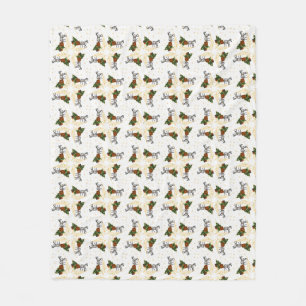 Paard en slee met gouden sterren en cirkels fleece deken