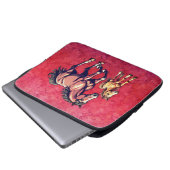 Paard en veulen op getextureerde achtergrond laptop sleeve (Voorkant onderkant)