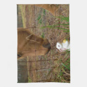 Paard en voorbloem Bunny Theedoek (Verticaal)