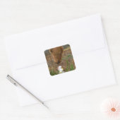 Paard en voorbloem Bunny Vierkante Sticker (Envelop)