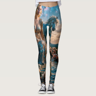 Paard en vrouw aan het water leggings