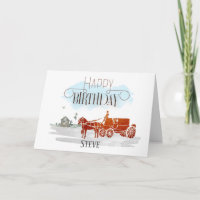 paard en wagen Happy Birthday