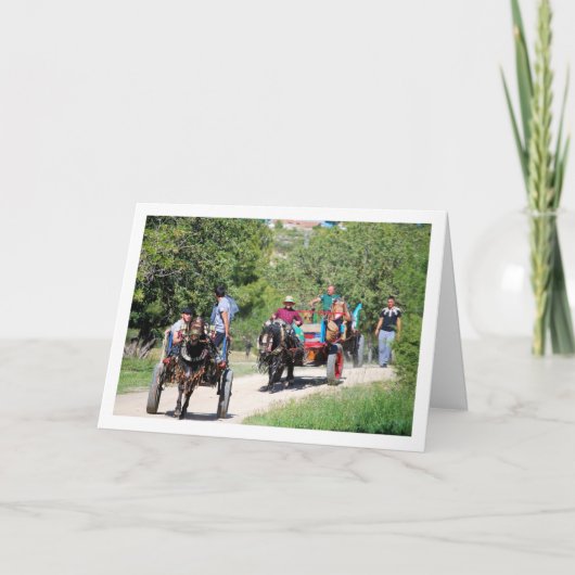 Paard-en-wagens in het park kaart (Voorkant)