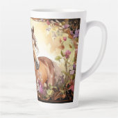 Paard en wilde bloemen latte mok (Rechts)