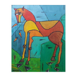 Paard en Wortelen Acryl Wall Art Muurkunst