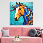 Paard Gebrandschilderd Glas Canvas Afdruk (Insitu (Woonkamer))