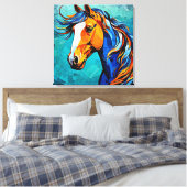Paard Gebrandschilderd Glas Canvas Afdruk (Insitu (Slaapkamer))