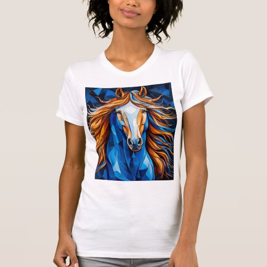 Paard Gebrandschilderd Glas T-shirt (Voorkant)