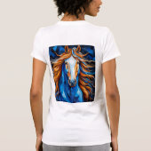 Paard Gebrandschilderd Glas T-shirt (Achterkant)