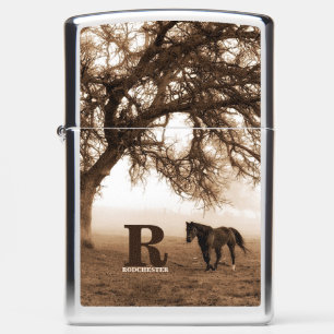 Paard geliefde western sepia tint met monogram