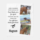 Paard Gepersonaliseerd 3 Afbeeldingen Pet Memorial Fleece Deken (Voorkant)