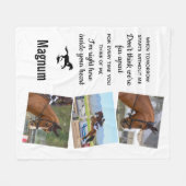 Paard Gepersonaliseerd 3 Afbeeldingen Pet Memorial Fleece Deken (Voorkant (Horizontaal))