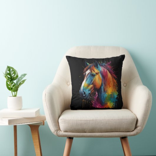 Paard geschilderd ontwerp moeilijk kussen (Stoel)