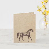 paard gestempelde kaart (Gele Bloem)