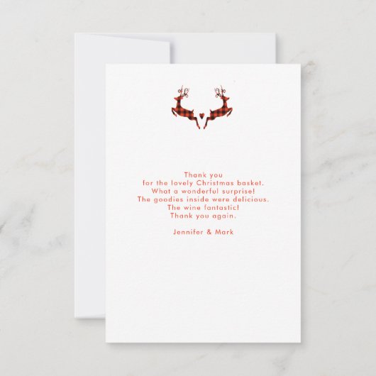 Paard getrokken slee kerstscène dank u bedankkaart (Achterkant)