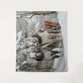 Paard getrokken slee rijden wandkleed (Voorkant)