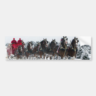 Paard getrokken slee rit bumpersticker