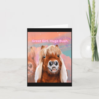 Paard Geweldig Meisje Enorme Struik Kaart