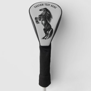 Paard Golfhoofd Hoesje Aangepaste Tekst en Kleuren Golfheadcover