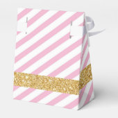 Paard Goud Glitter Roze Bloemen Dank u Verjaardag Bedankdoosjes (Achterkant)