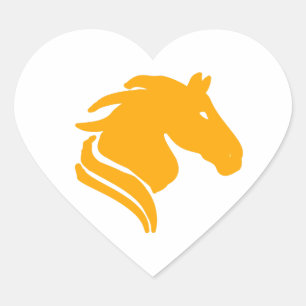 Paard Gouden Icoon Hart Sticker – Minimaal Estheti