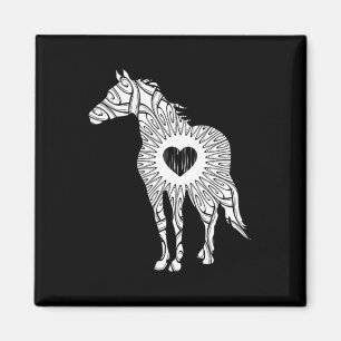 Paard Graphic Witte Paardenpaard Rijden Gift Magneet