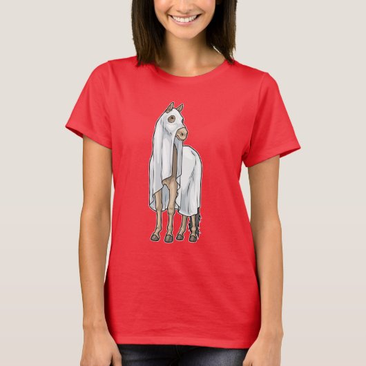 Paard Halloween Ghost T-shirt (Voorkant)