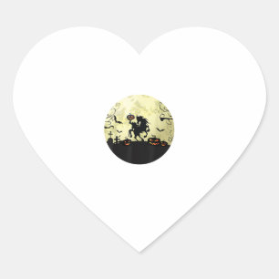paard halloween hoofdloze ruiter Pompoen en maan Hart Sticker