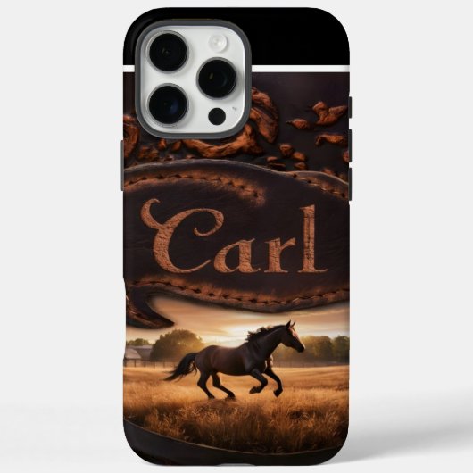 Paard hardlopen in het veld bij zonsondergang Case-Mate iPhone case (Achterkant)
