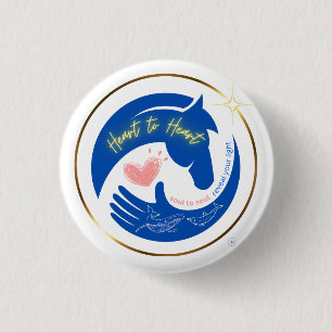 Paard Hart tot Hart Helende Vibes Logo Ronde Button 3,2 Cm