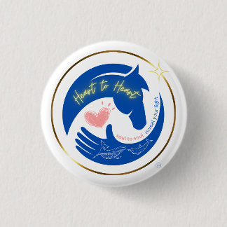 Paard Hart tot Hart Helende Vibes Logo Ronde Button 3,2 Cm