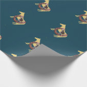 Paard, hoefijzer zadel cadeaupapier (Hoek)