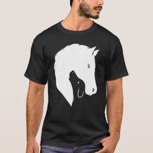 Paard Honden Silhouet Paardachtige Hond Dier Out T-shirt