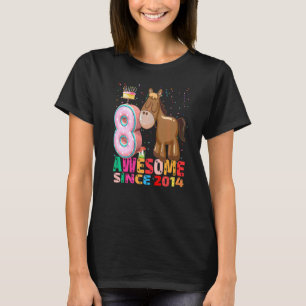 Paard Ik ben 8 jaar oud Meisjes verjaardag Paard f T-shirt