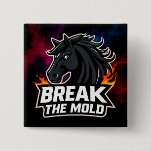 Paard Illustratie met Motiverende Tekst Vierkante Button 5,1 Cm