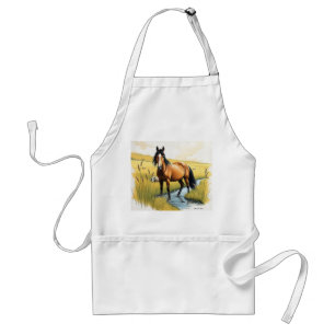 Paard in aardse tinten standaard schort