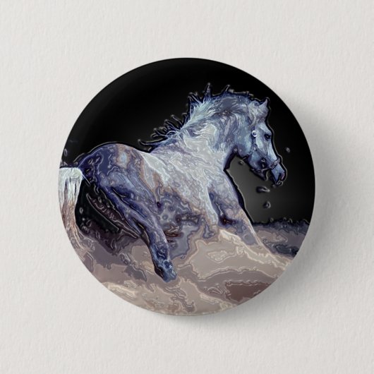 Paard in actie ronde button 5,7 cm (Voorkant)