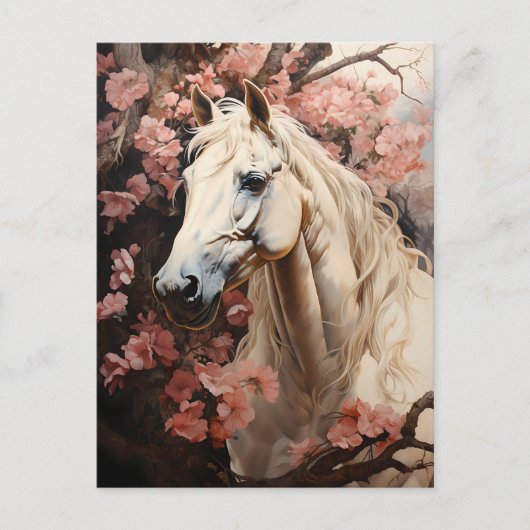 Paard in Bloemen Briefkaart (Voorkant)