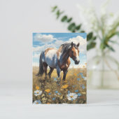 paard in briefkaart (Staand voorkant)