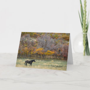 Paard in de herfst kaart