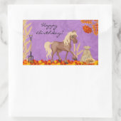 Paard In De Herfstbladeren Verjaardag Sticker (Tas)