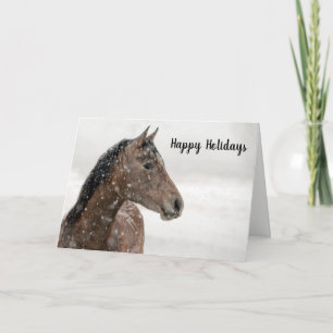 Paard in de Kaart van de sneeuwvakantie