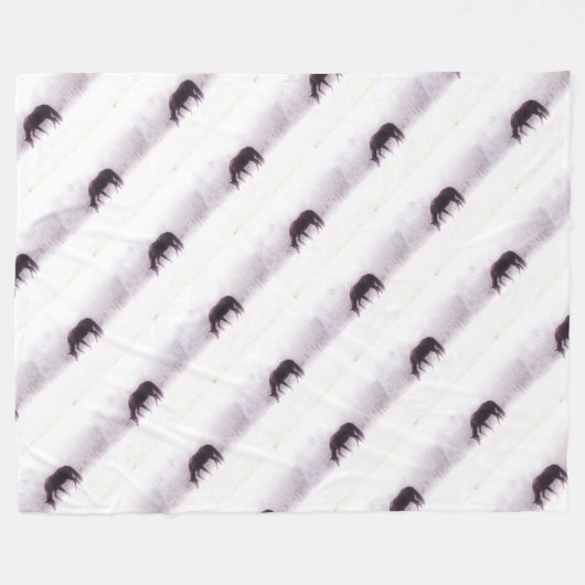 paard in de nevel fleece deken (Voorkant (Horizontaal))