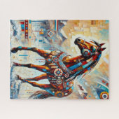 Paard in de sneeuw 500 stuk puzzel legpuzzel (Horizontaal)